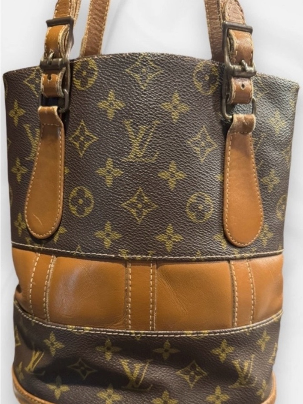 Vintage French Company Louis Vuitton Monogram Bag in Brown and Tan Leathe - Picture 2 of 11